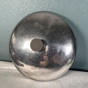 Polished Stainless Steel Cookware Lid with Black Knob